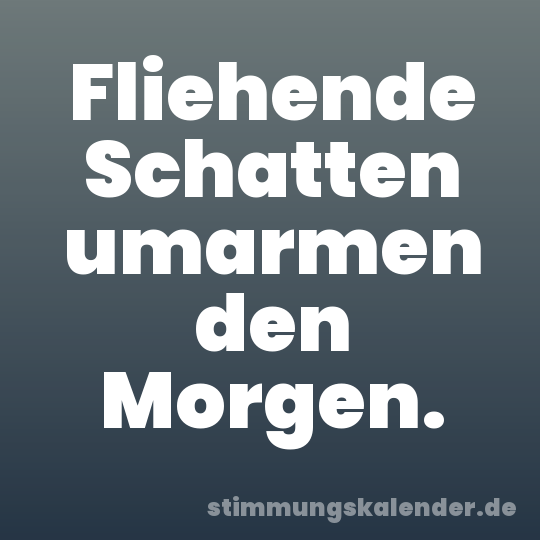 Fliehende Schatten umarmen den Morgen.