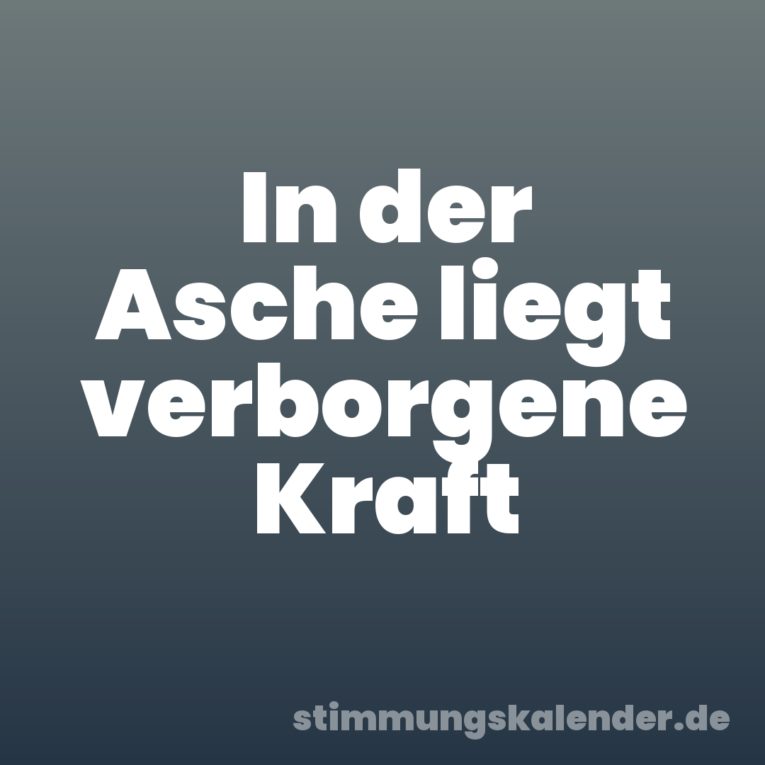 In der Asche liegt verborgene Kraft