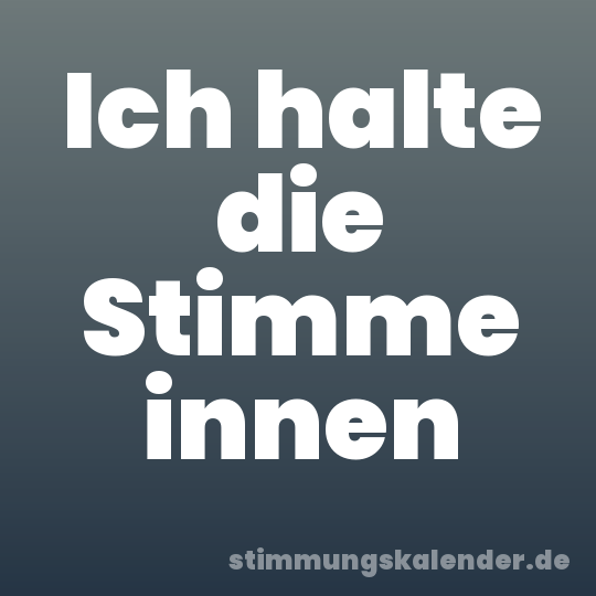 Ich halte die Stimme innen