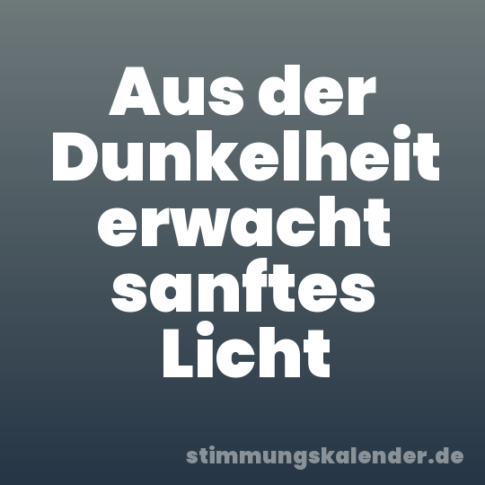 Aus der Dunkelheit erwacht sanftes Licht