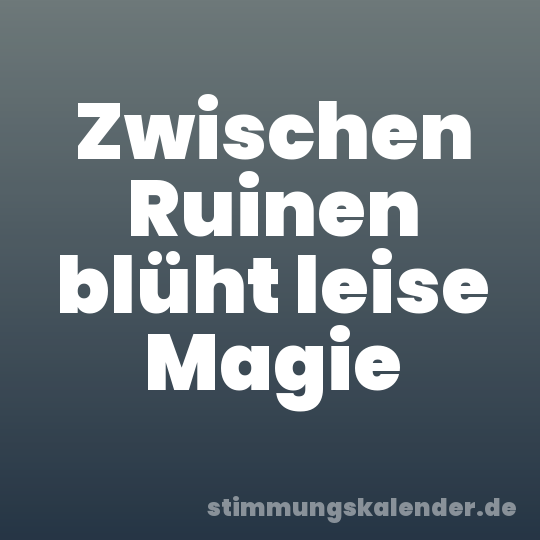 Zwischen Ruinen blüht leise Magie