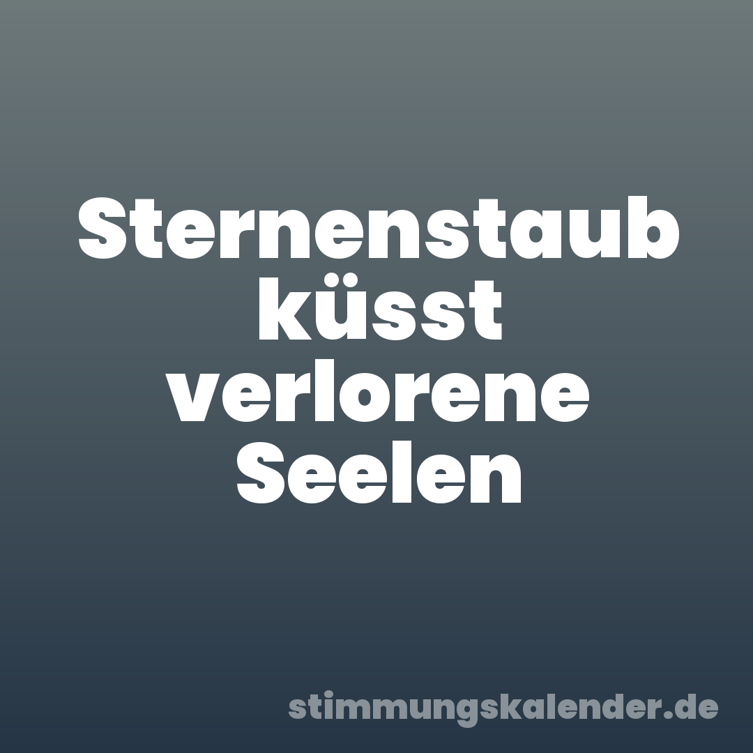 Sternenstaub küsst verlorene Seelen