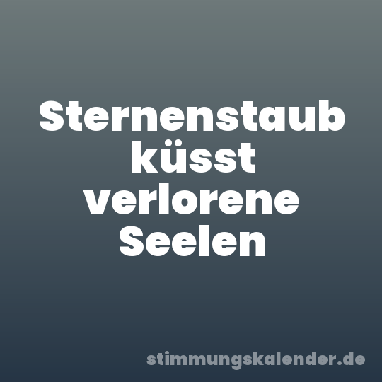 Sternenstaub küsst verlorene Seelen