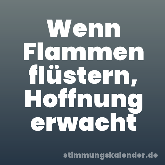 Wenn Flammen flüstern, Hoffnung erwacht