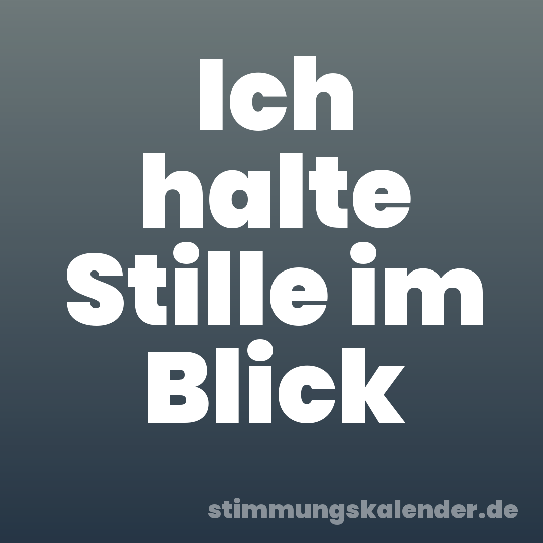 Ich halte Stille im Blick