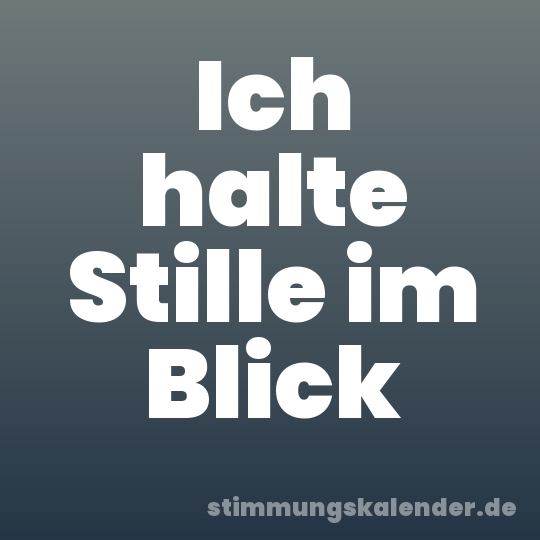 Ich halte Stille im Blick