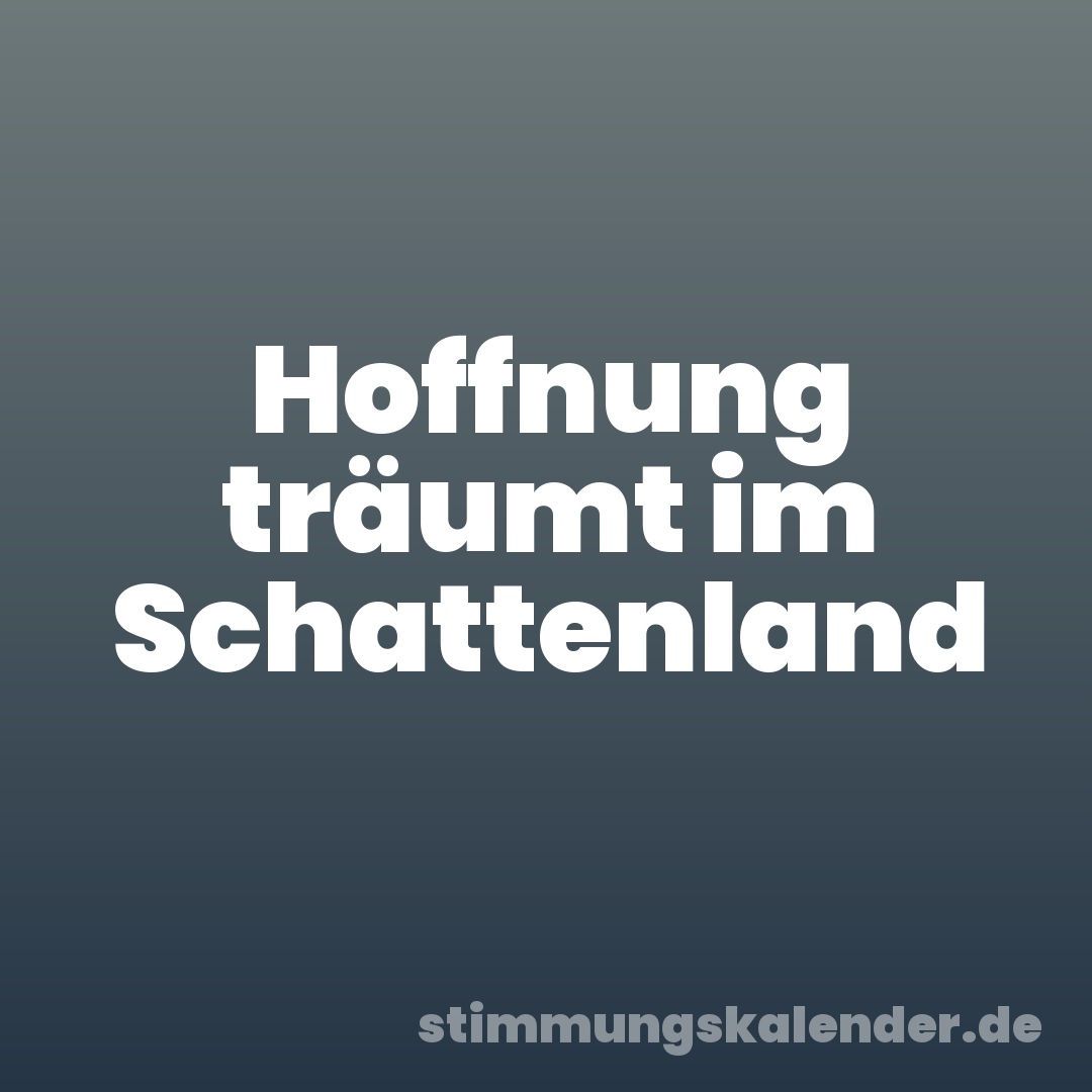 Hoffnung träumt im Schattenland