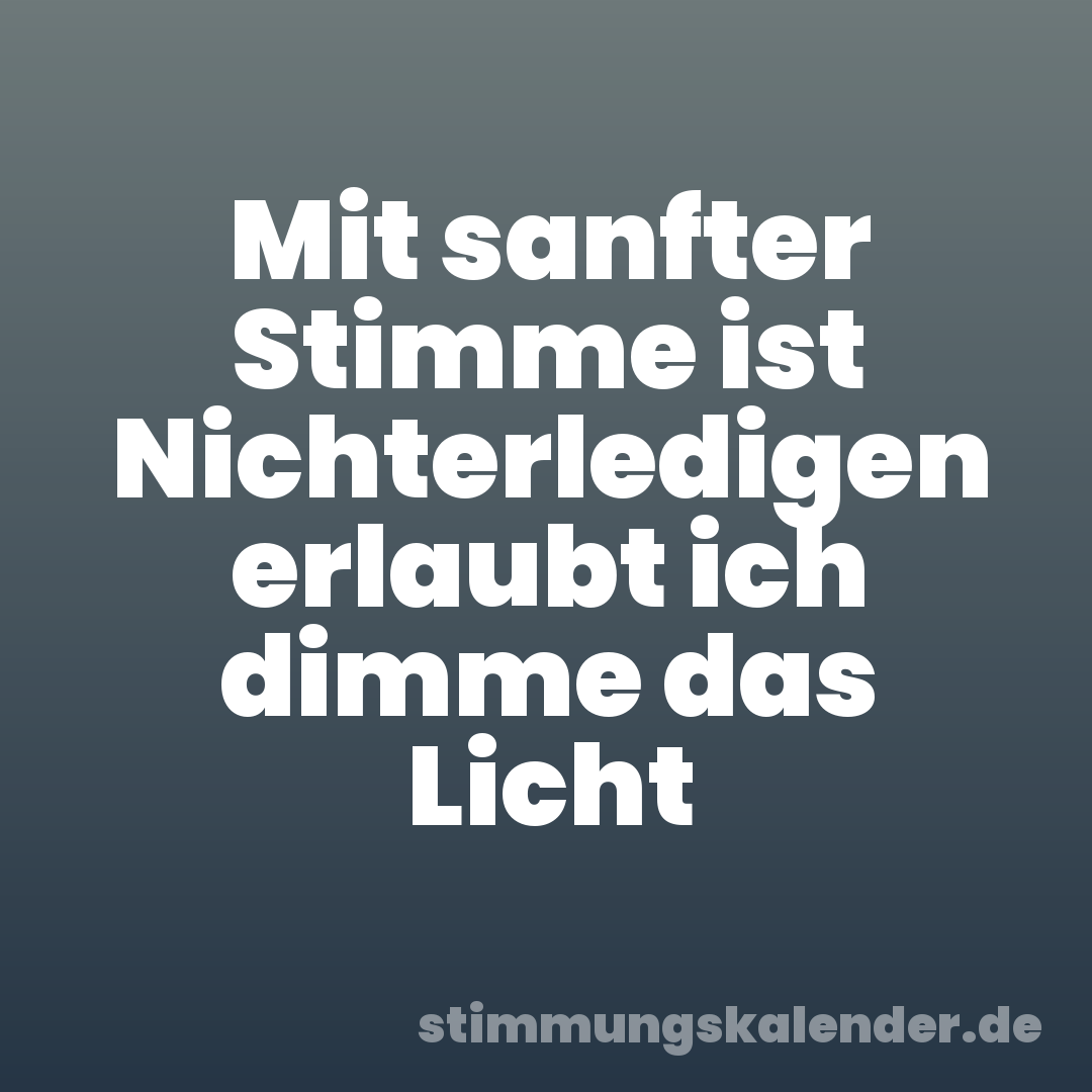 Mit sanfter Stimme ist Nichterledigen erlaubt ich dimme das Licht