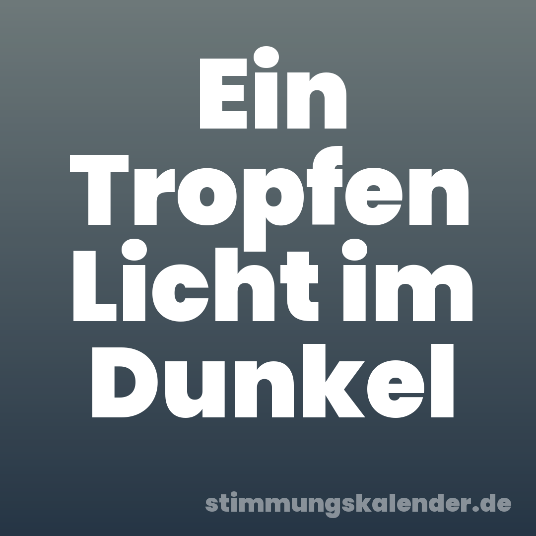 Ein Tropfen Licht im Dunkel