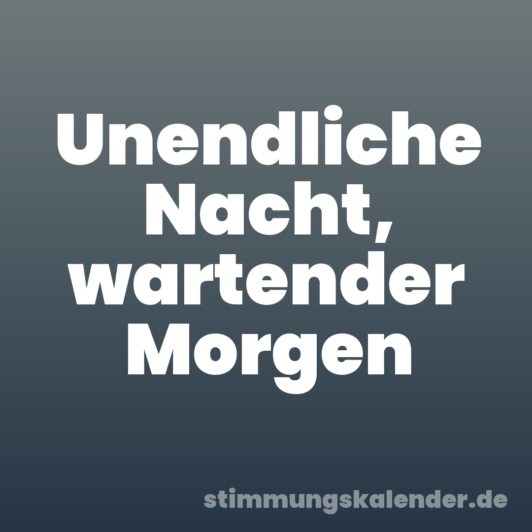 Unendliche Nacht, wartender Morgen