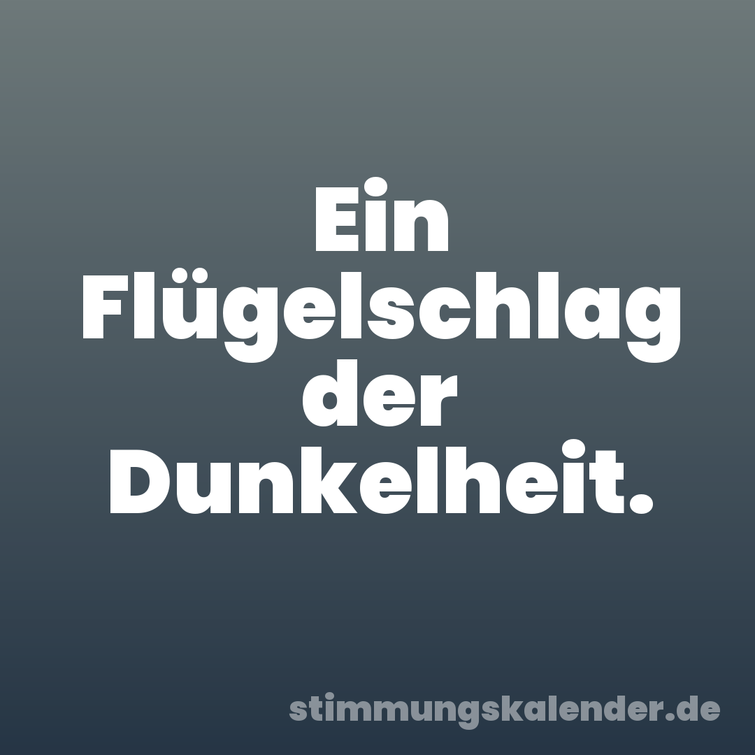 Ein Flügelschlag der Dunkelheit.