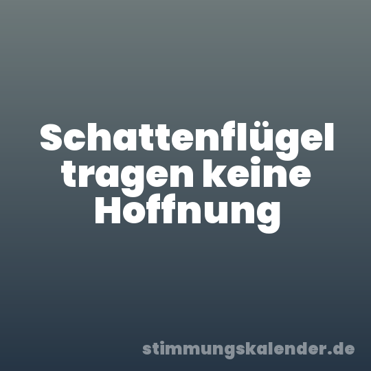 Schattenflügel tragen keine Hoffnung