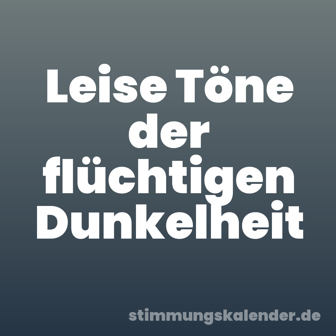 Leise Töne der flüchtigen Dunkelheit