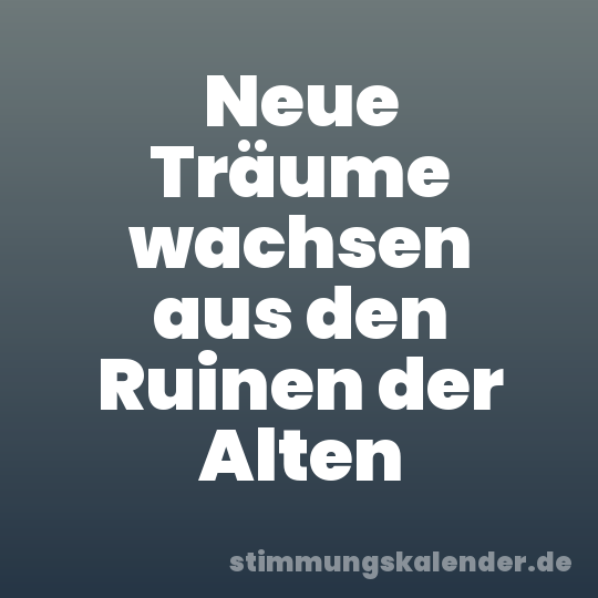Neue Träume wachsen aus den Ruinen der Alten