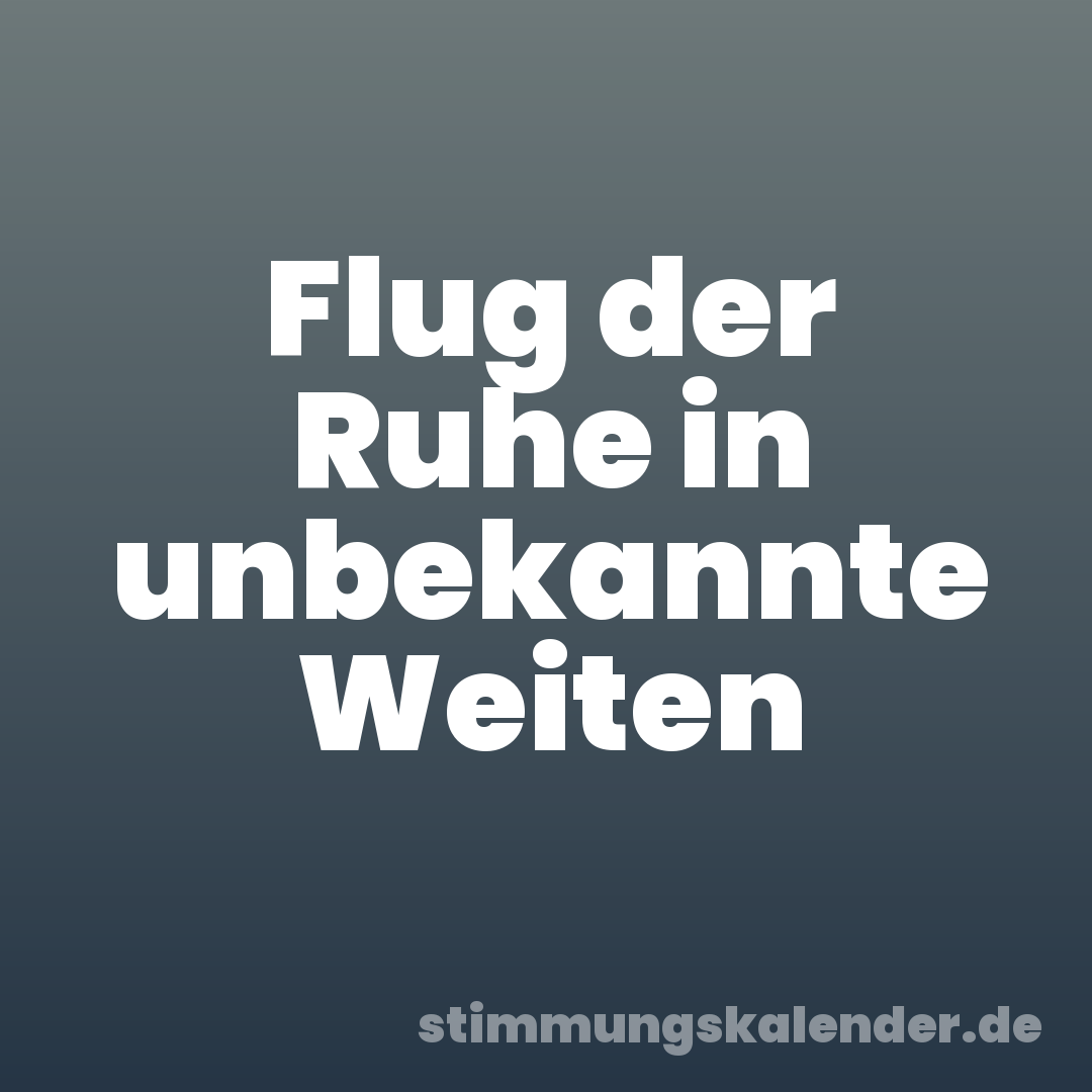 Flug der Ruhe in unbekannte Weiten