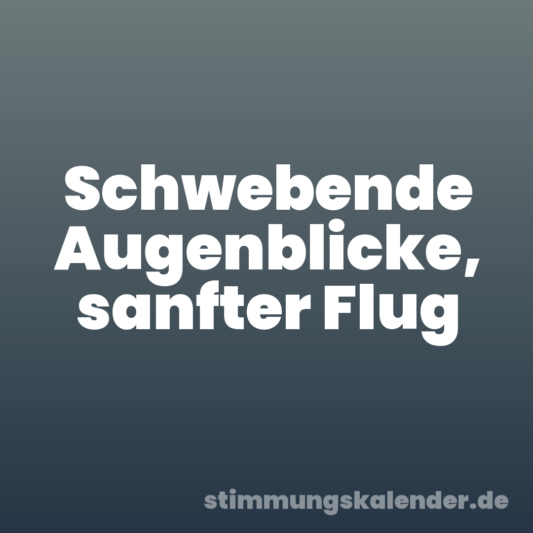 Schwebende Augenblicke, sanfter Flug