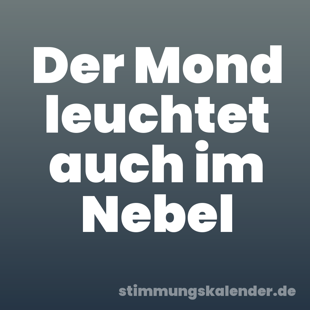 Der Mond leuchtet auch im Nebel