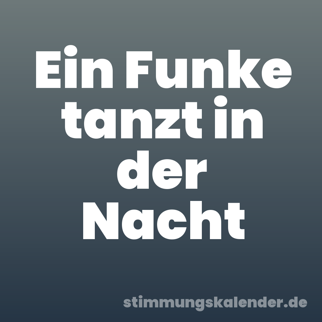 Ein Funke tanzt in der Nacht
