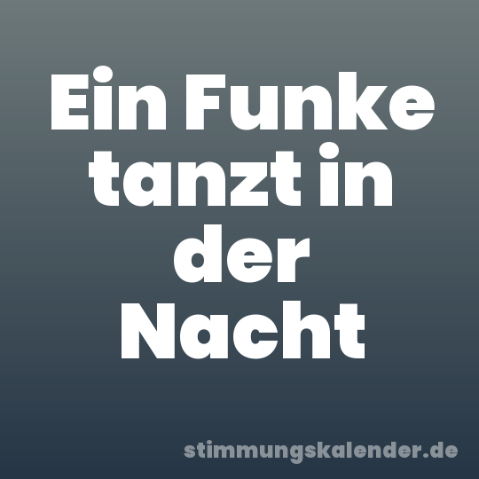 Ein Funke tanzt in der Nacht