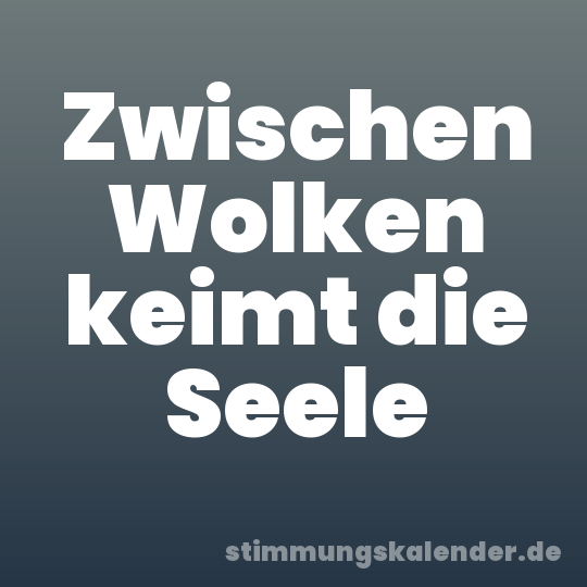 Zwischen Wolken keimt die Seele