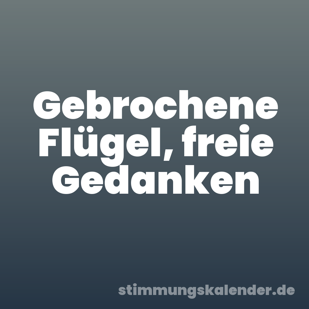 Gebrochene Flügel, freie Gedanken