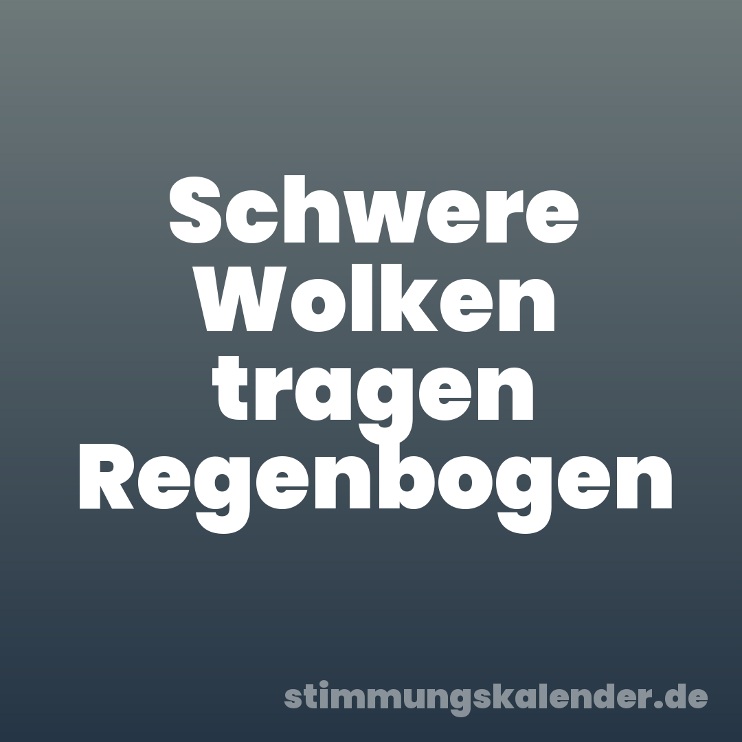 Schwere Wolken tragen Regenbogen