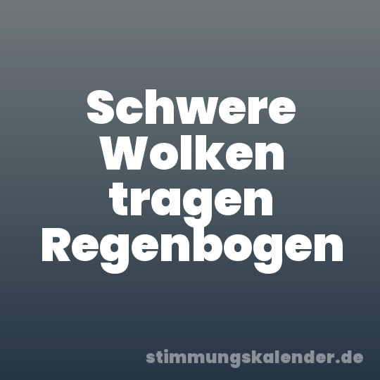 Schwere Wolken tragen Regenbogen