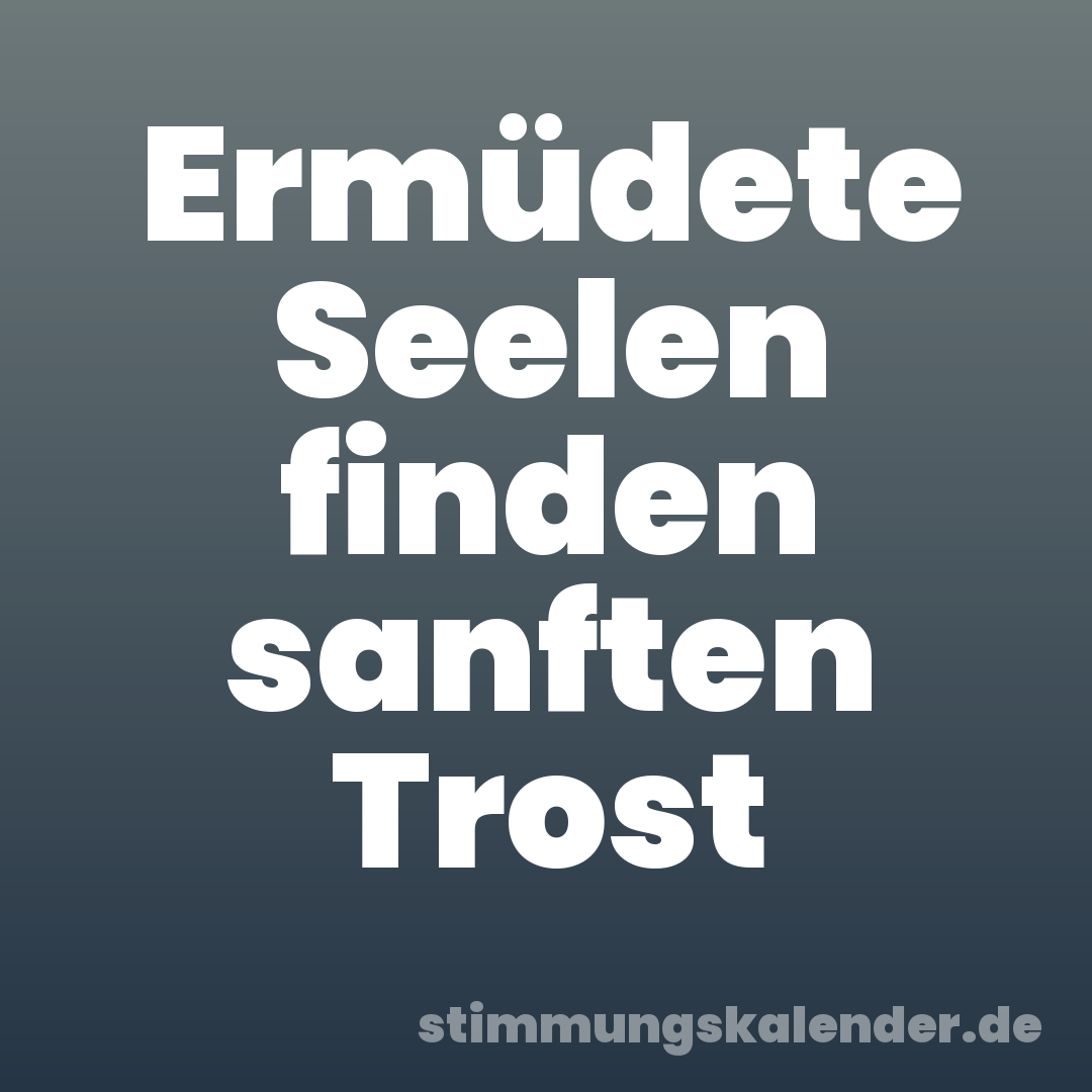Ermüdete Seelen finden sanften Trost