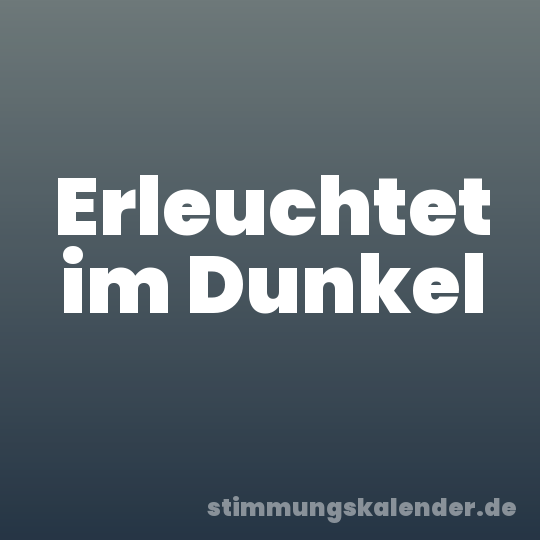 Erleuchtet im Dunkel