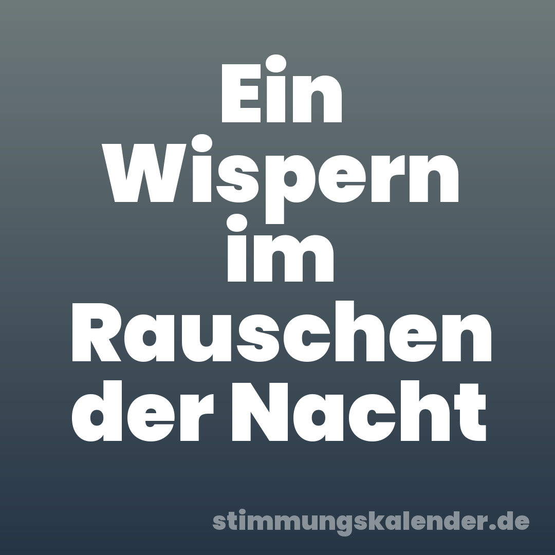 Ein Wispern im Rauschen der Nacht
