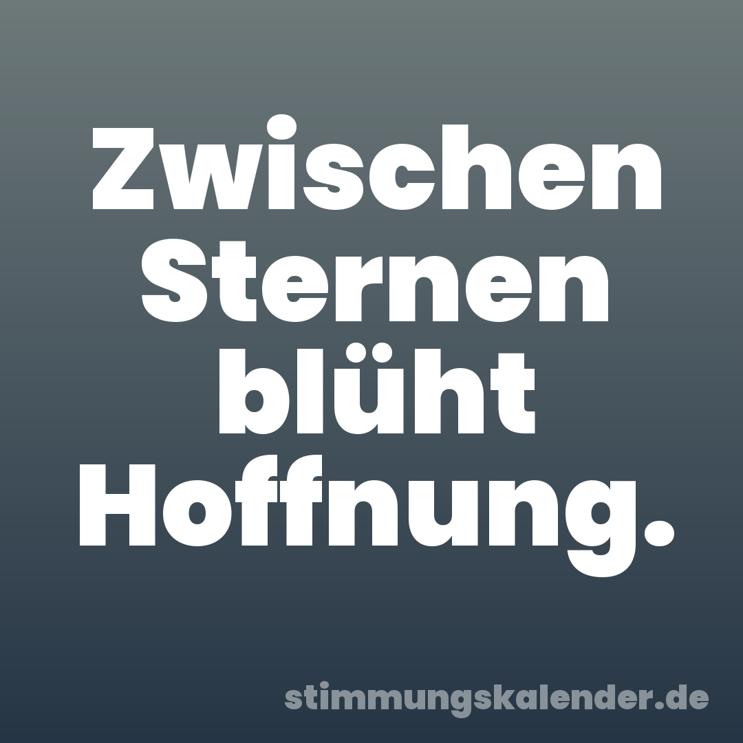 Zwischen Sternen blüht Hoffnung.