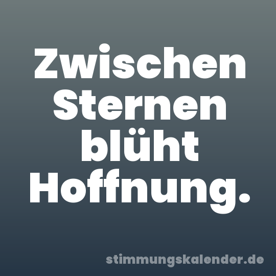 Zwischen Sternen blüht Hoffnung.