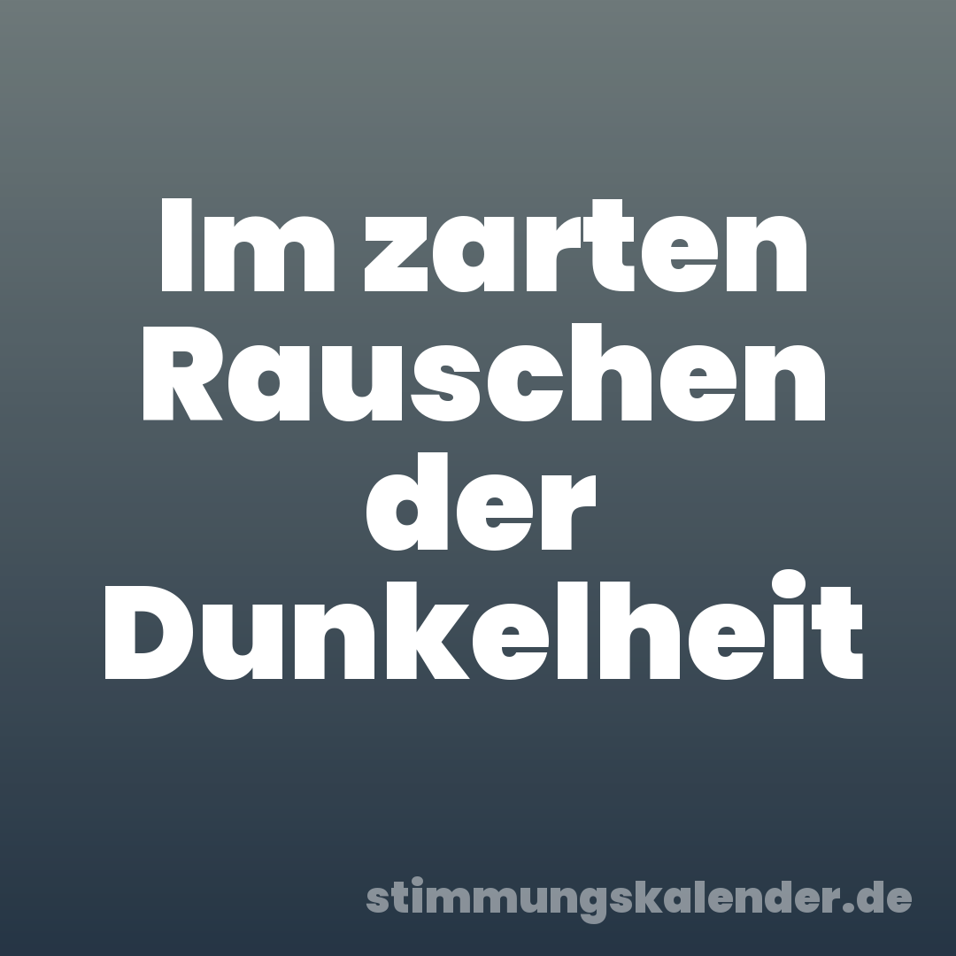 Im zarten Rauschen der Dunkelheit