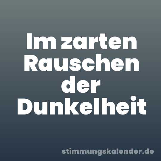 Im zarten Rauschen der Dunkelheit