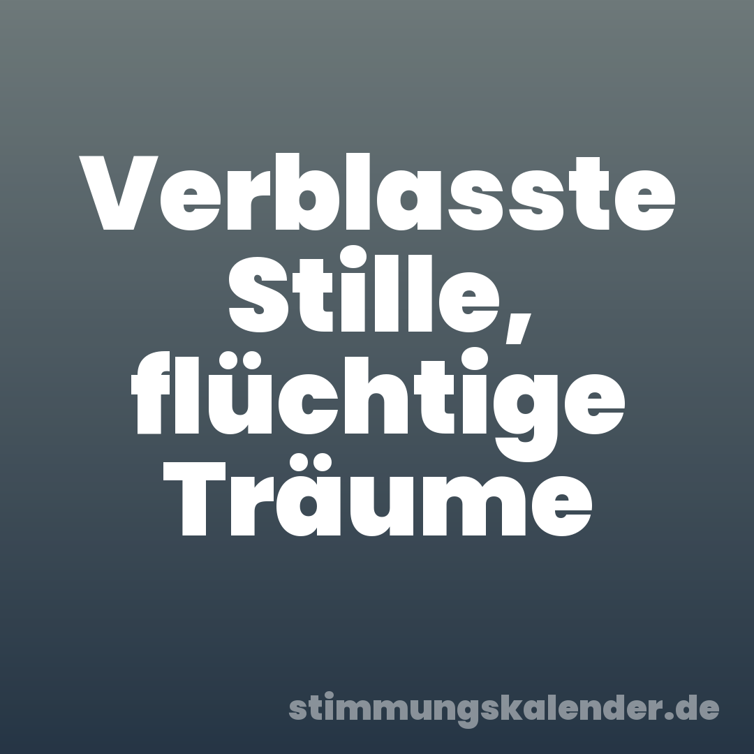Verblasste Stille, flüchtige Träume