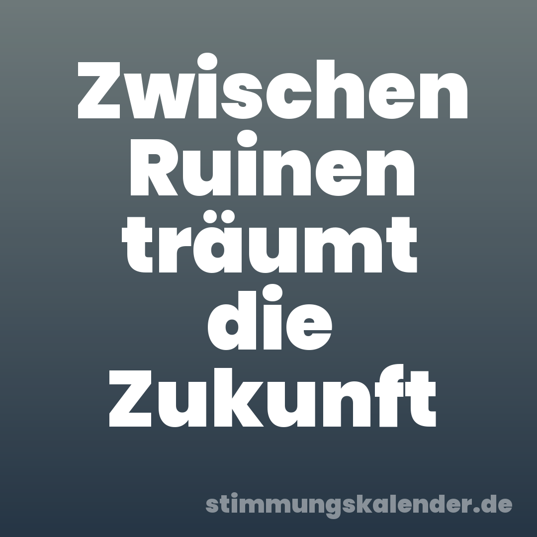 Zwischen Ruinen träumt die Zukunft