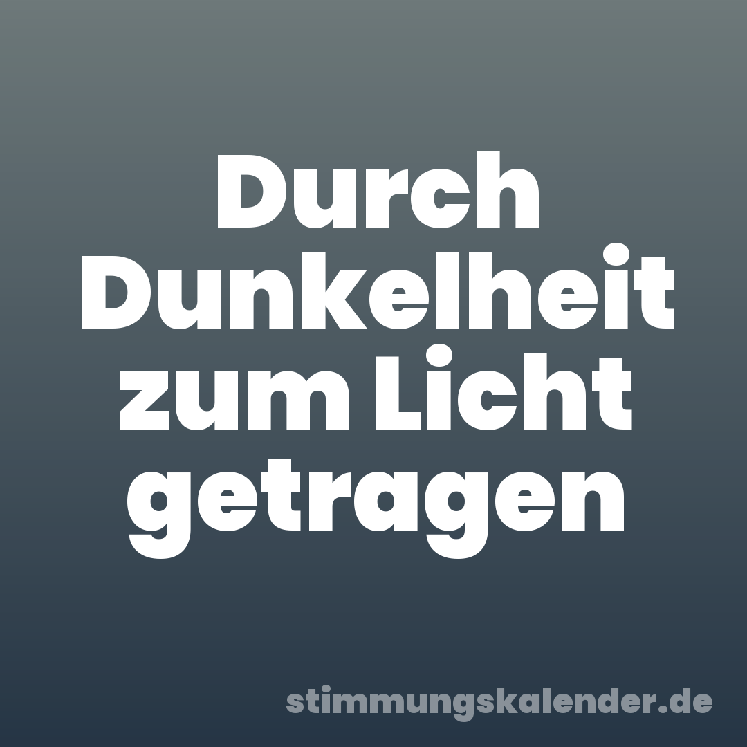 Durch Dunkelheit zum Licht getragen