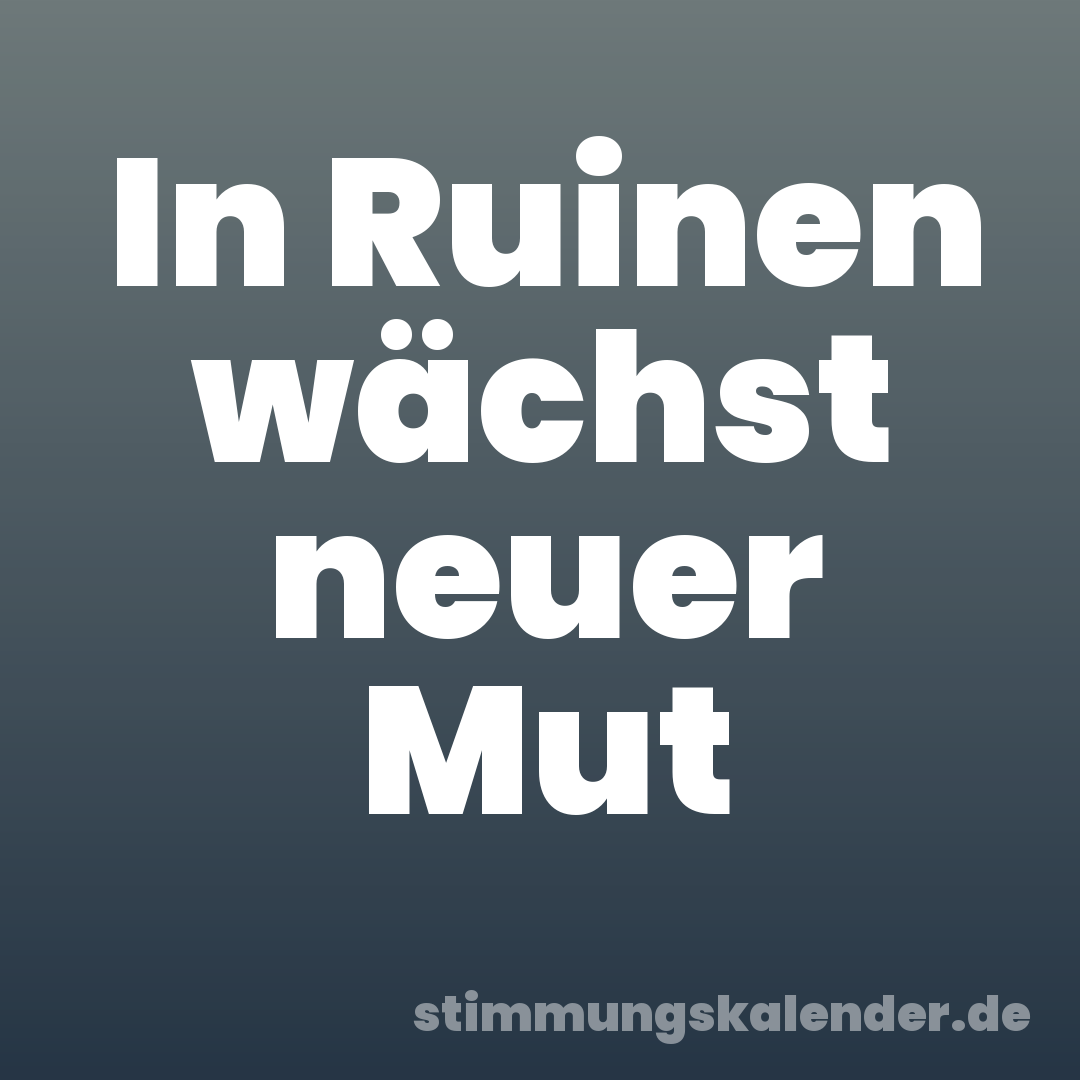 In Ruinen wächst neuer Mut