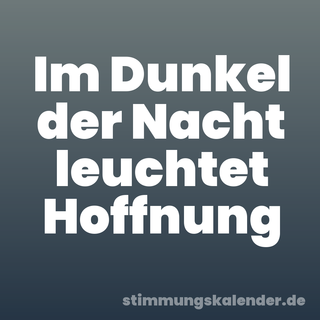 Im Dunkel der Nacht leuchtet Hoffnung