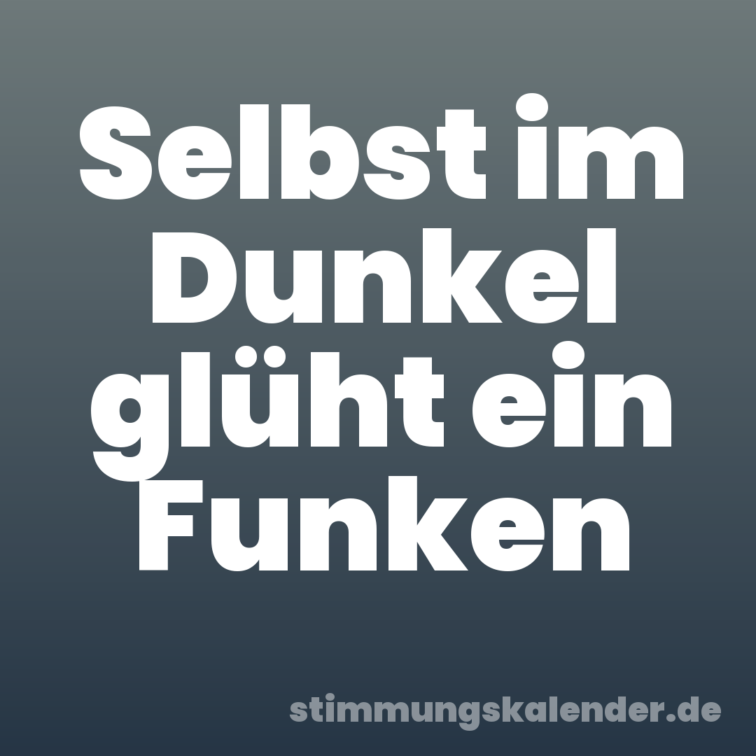 Selbst im Dunkel glüht ein Funken