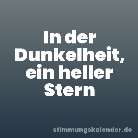 In der Dunkelheit, ein heller Stern