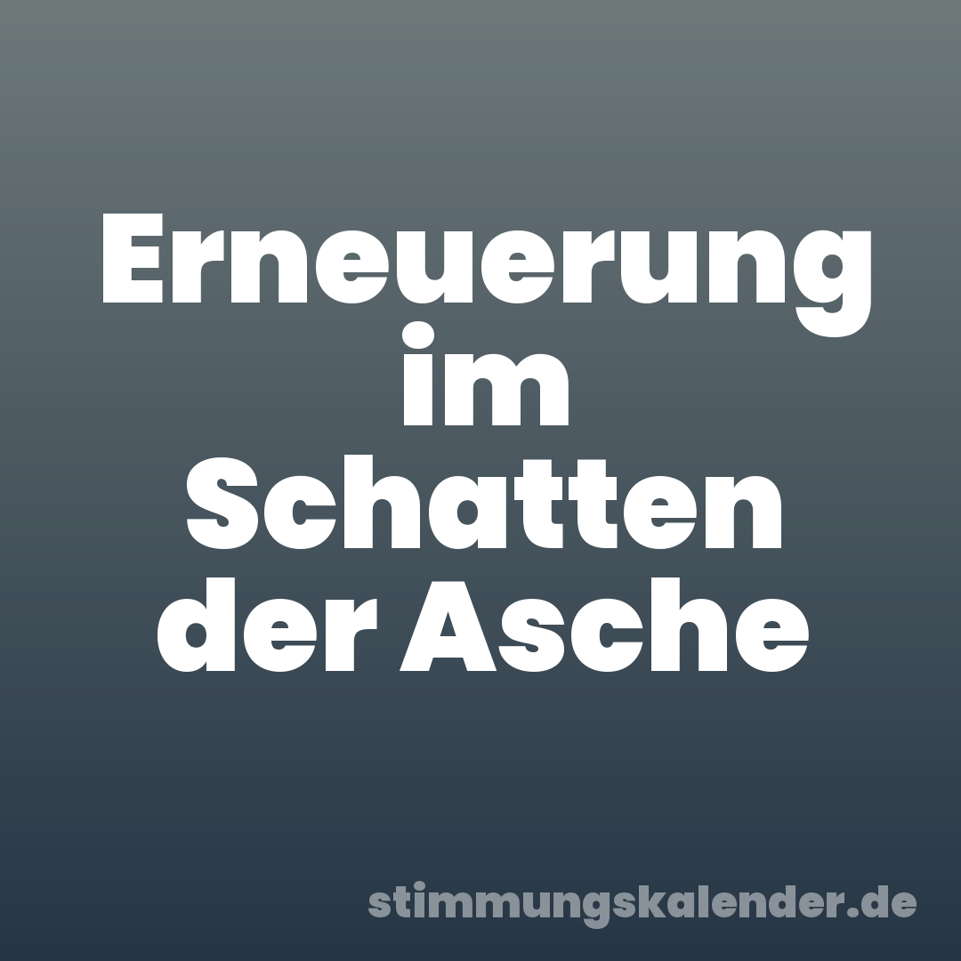 Erneuerung im Schatten der Asche