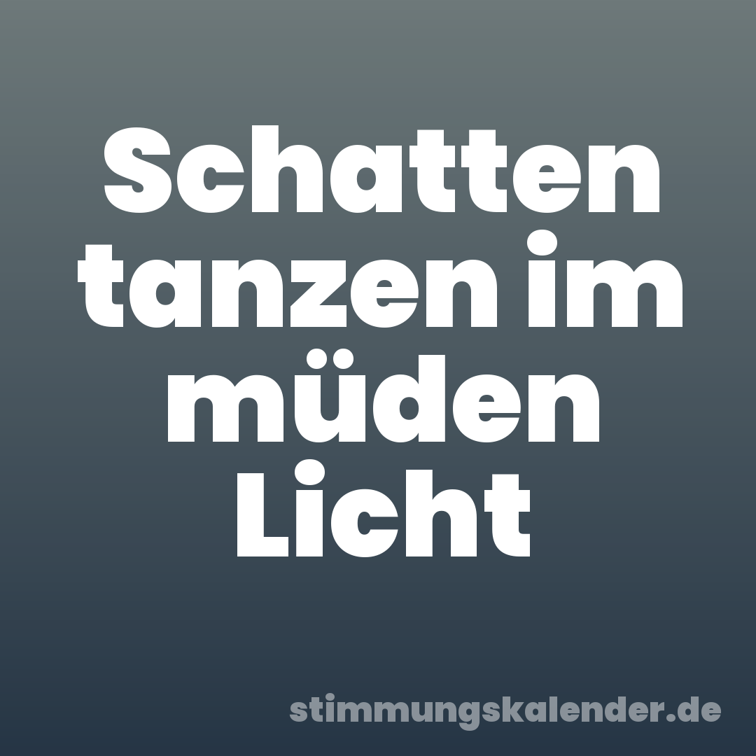 Schatten tanzen im müden Licht