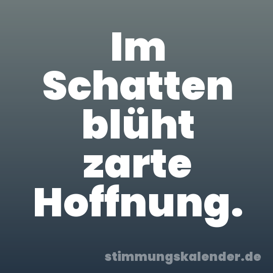 Im Schatten blüht zarte Hoffnung.