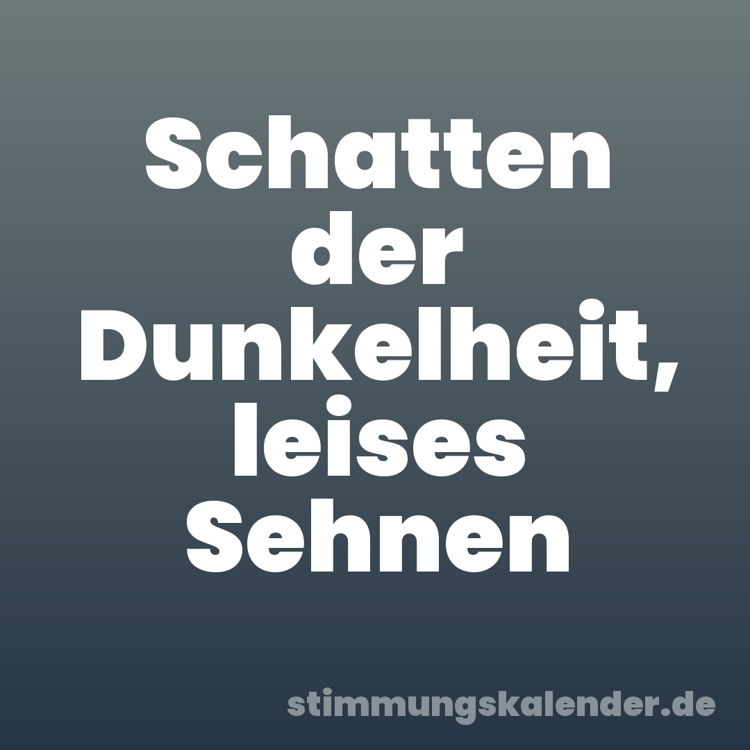 Schatten der Dunkelheit, leises Sehnen