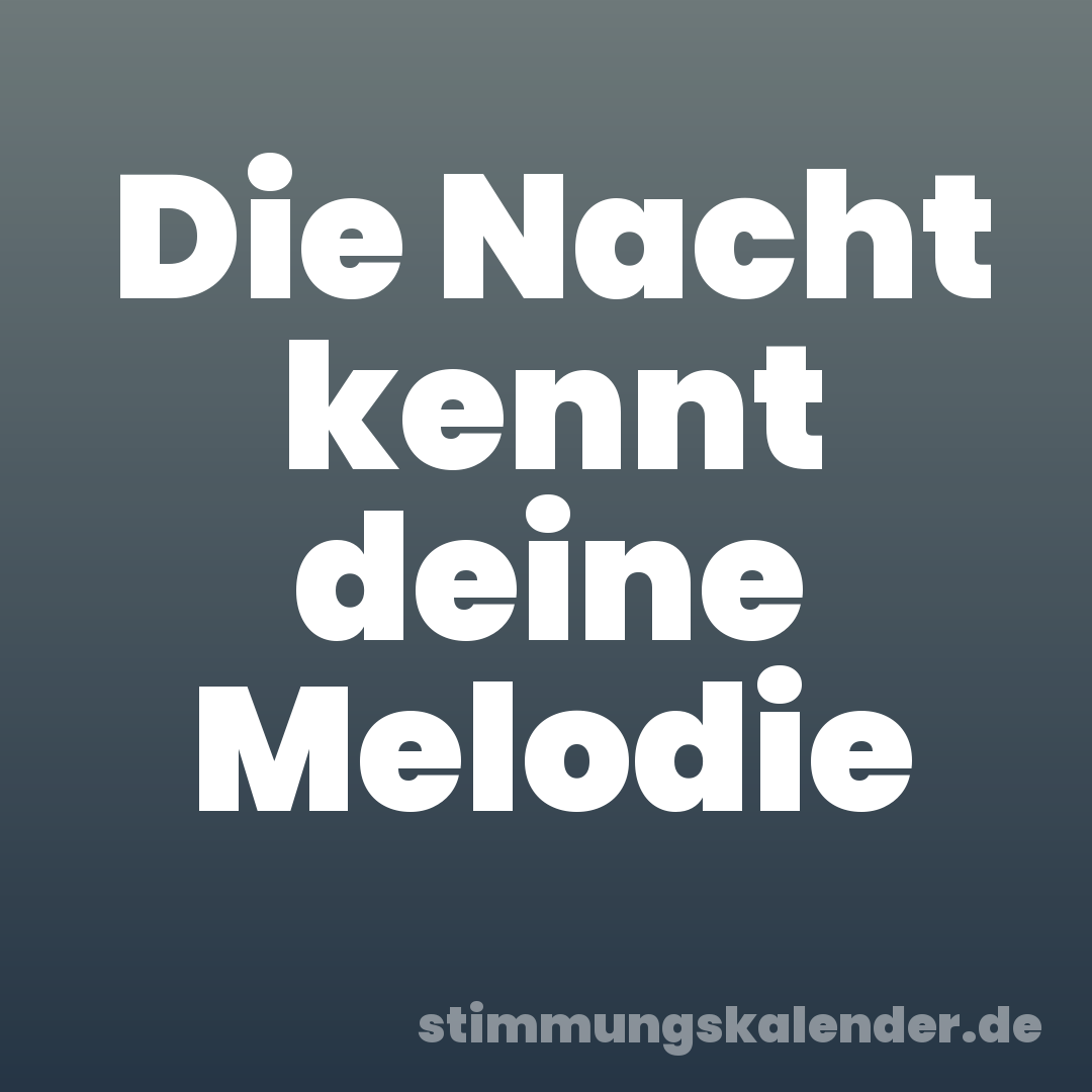Die Nacht kennt deine Melodie
