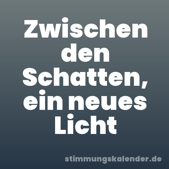 Zwischen den Schatten, ein neues Licht