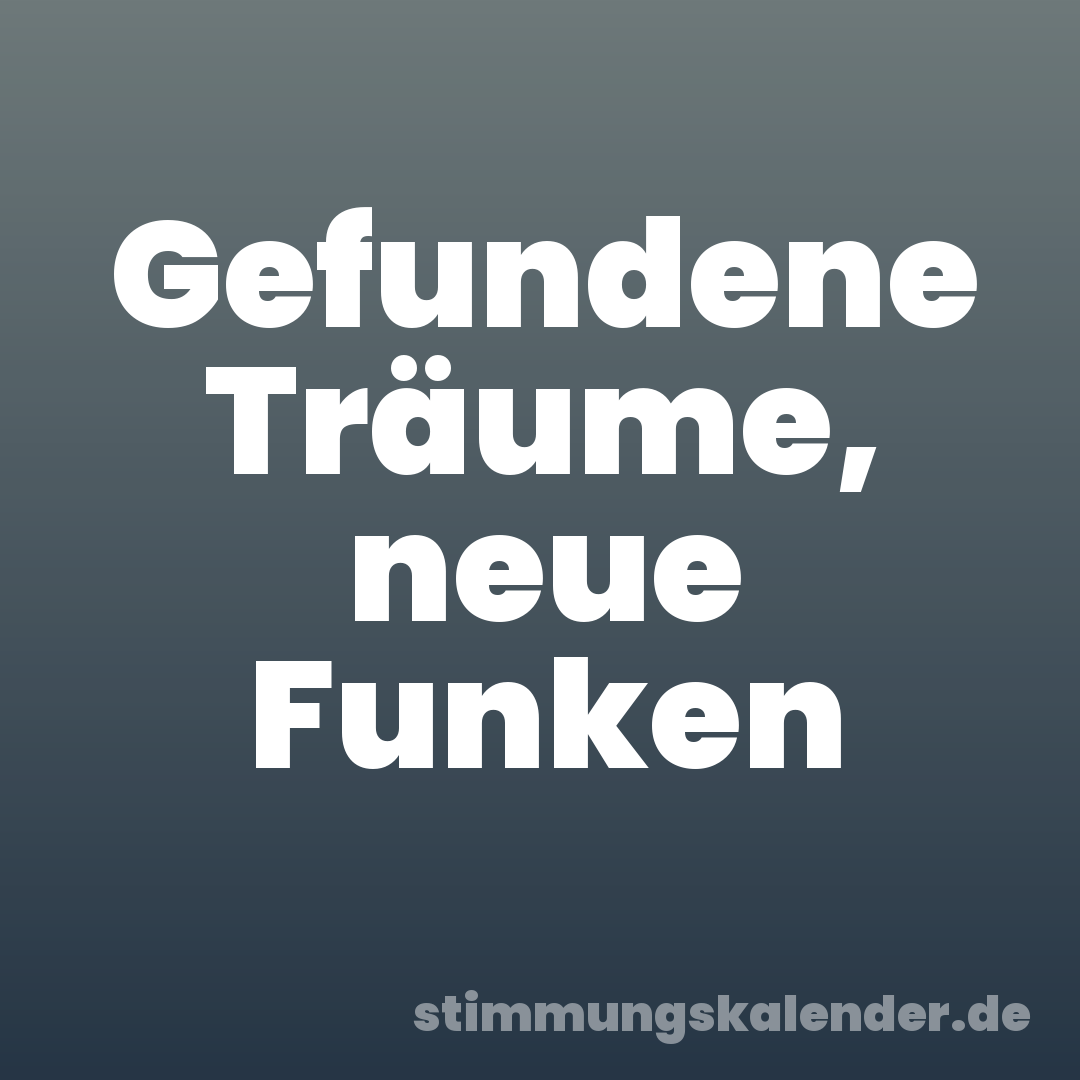 Gefundene Träume, neue Funken