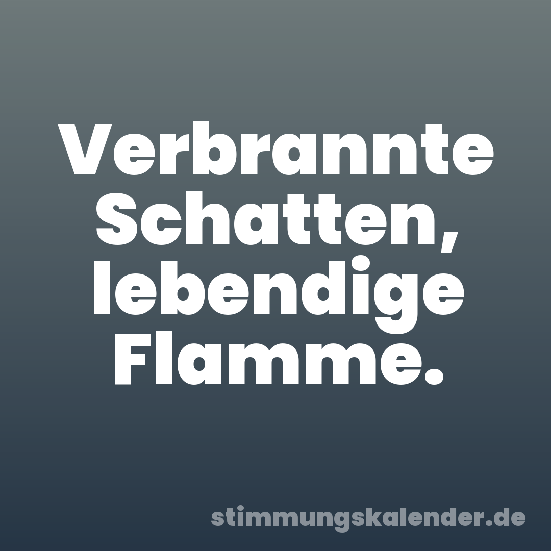 Verbrannte Schatten, lebendige Flamme.