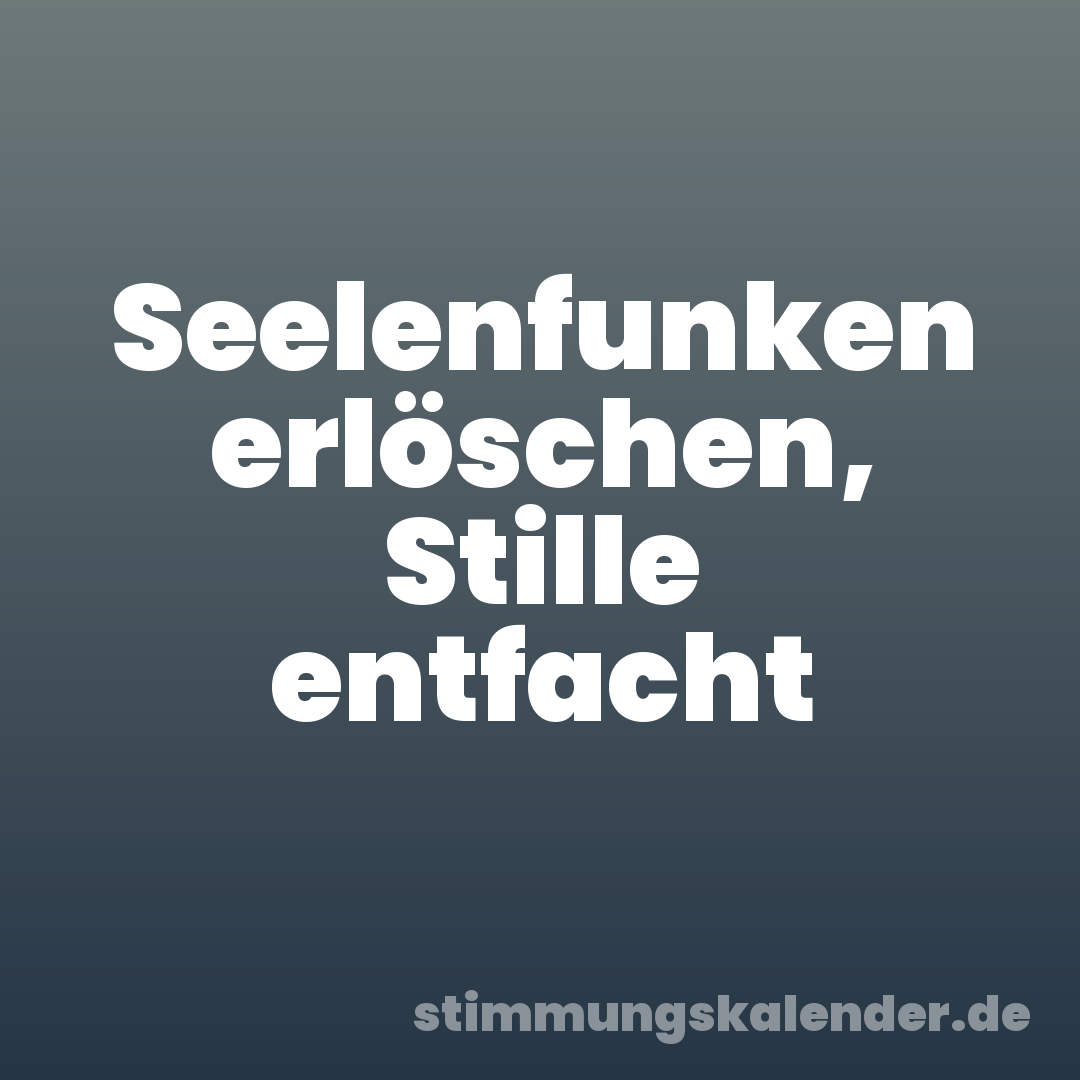 Seelenfunken erlöschen, Stille entfacht